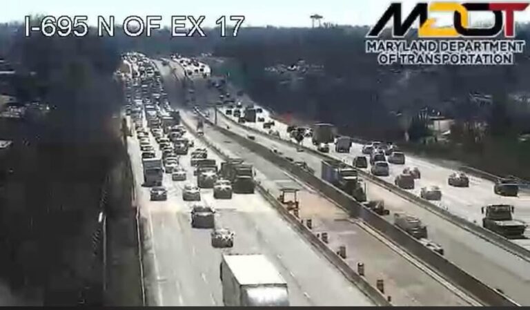 Emergency Road Work On I-695 Past Exit 17 Closes Two Left Lanes Temporarily.